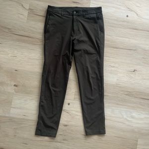 Mens Lululemon ABC Slim-Fit Pants 32" Warpstreme (32 x 32) - green/olive green